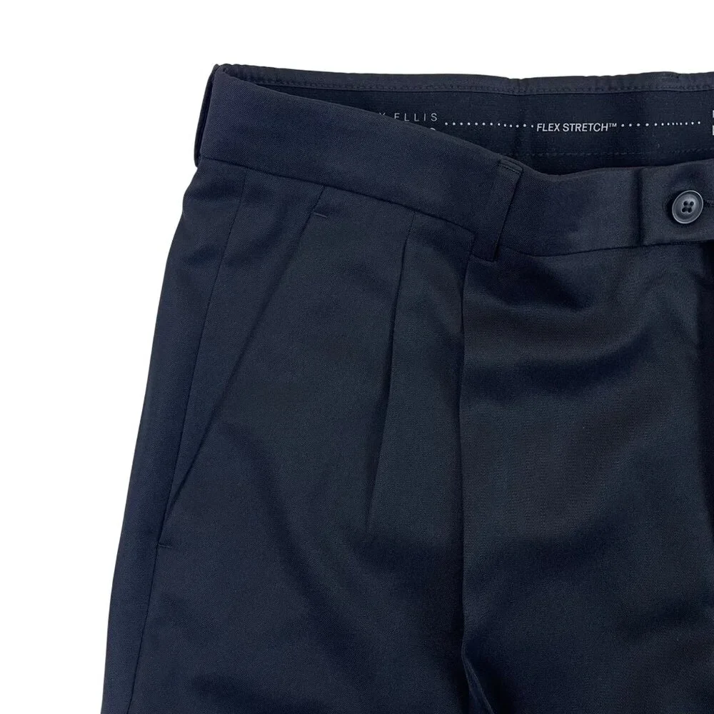 Perry Ellis Mens Black Stretch Luxury Classic Fit Dress Pants 36x32 - New
